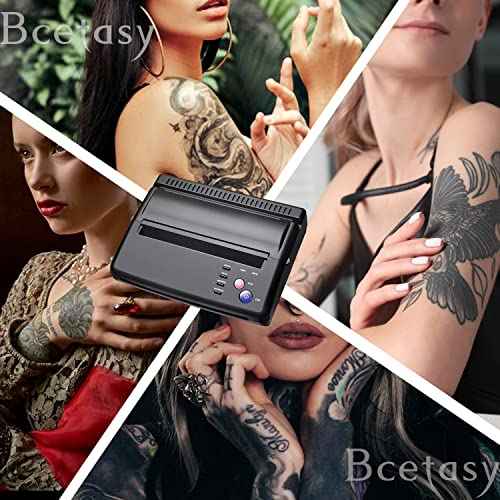 Tattoo Transfer Stencil Printer, with 20PCS Transfer Paper, Thermal Copier Machine for Tattoo Transfer Temporary and Permanent Tattoos,Black