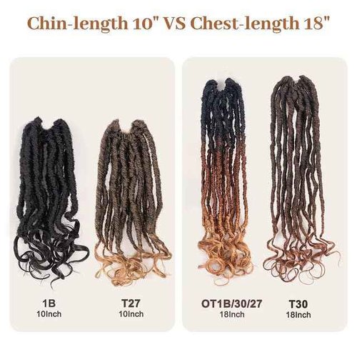 Toyotress French Curl Locs Crochet Hair - 10 Inch 8 Packs Ombre Brown 3 Tones Crochet Faux Locs With Curly Ends, Short Pre-Looped Soft Locs Braiding Hair Extensions (10 Inch, OT30/27-8P)