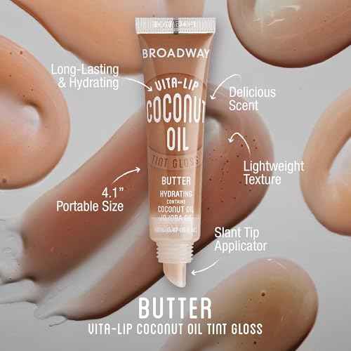 Ruby Kisses Broadway Vita-Lip Tinted Lip Gloss Set (3 Pack Cocoa, Butter, Chocolate) Ultra-Hydrating Coconut + Jojoba Oil & Soothing Formula with Vitamins, High-Shine Non-Sticky Finish Lip Balm