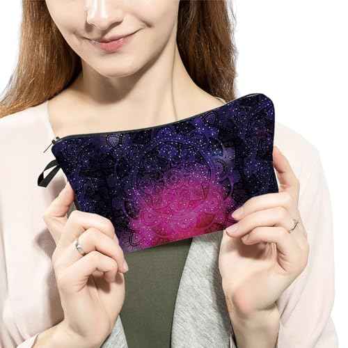 Starry Sky Cosmetic Bag for Women Cute Makeup Bag for Purse Travel Toiletry Zipper Pouch for Girls Gift for Sisters Galaxy Star Makeup Bag for Her