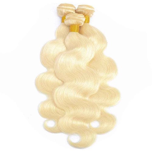613 Human Hair Bundles Body Wave Blonde Bundles 100% Unprocessed 12A Grade Brazilian Virgin Human Hair 613 Hair Extensions for Women 24 Inch