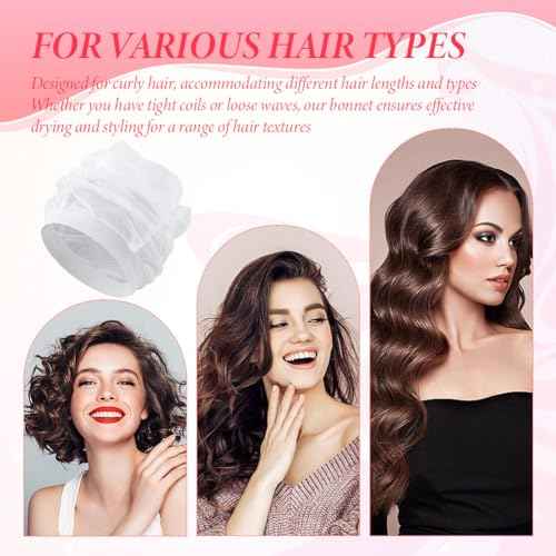 Net Plopping Cap for Drying Curly Hair,Diffuser Cap for Curly Hair,Djustable Net Hairs Plopping Bonnet Curlys Hairs Bonnet Nets Ploppings Caps for Fast Drying (White,Size:45x30cm/17.72 x 11.81inch)