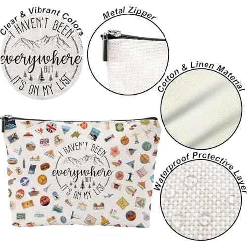 Travel Bag Traveler Gift Travel Cosmetic Bag Travel Accessories Toiletry Bag For Women World Travel Gift