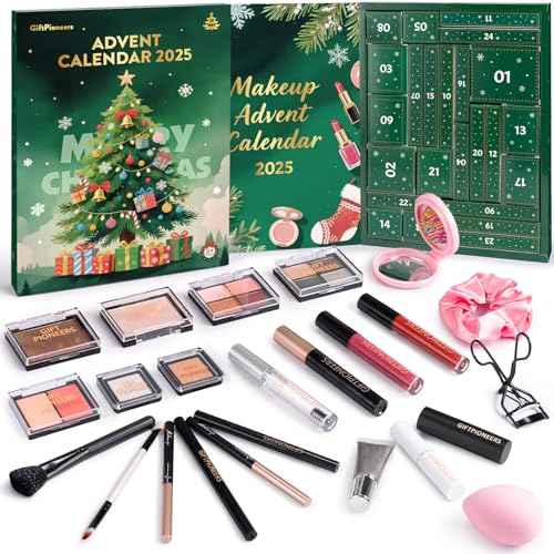 Makeup Advent Calendar 2025, 24 Days Christmas Beauty Countdown Calendar Makeup Set for Adult Women & Teen Girls, Ideal Xmas Holiday Surprise Gifts for Women