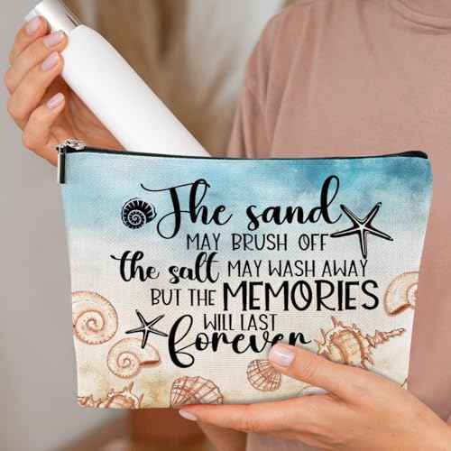 Funny Beach Gifts for Women Cosmetic Bag Travel Ocean Beach Vacation Essentials for Girls, Bestie, Mom, Summer Beaches Lover Makeup Bag Girls Trip Gifts Favors Stuff Birthday Christmas Graduation