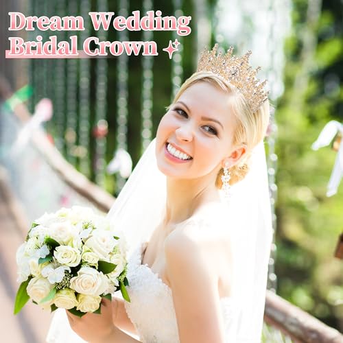 YUNAI Crown Tiaras for Women, Crystal Birthday Crown for Wedding Party Prom