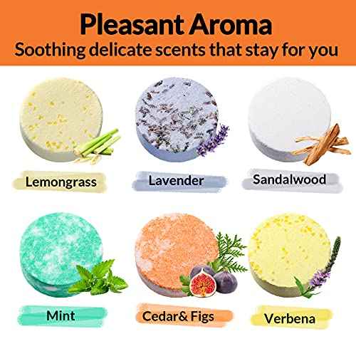 Lagunamoon Aromatherapy Shower Steamers, 6 Piece Variety Pack Handmade Shower Steamers with Pure Essential Oils to Relax, Moisturize for Spa Day, Self Care for Men, Women, Pampering Gifts for Her