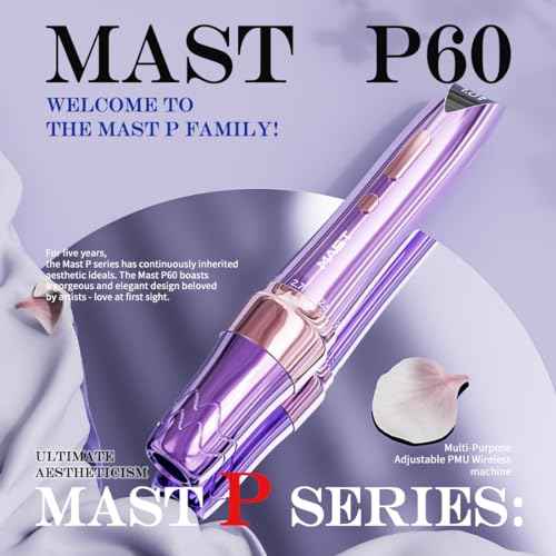 Mast Tattoo P60 Cordless Tattoo Gun Machine Kit - Complete Tattoo Pen Kit with Rca Port 5 Adjustable Strokes 2.2mm-3.2mm 20 Needles 2 Batteries Lightweight for Pro Artists
