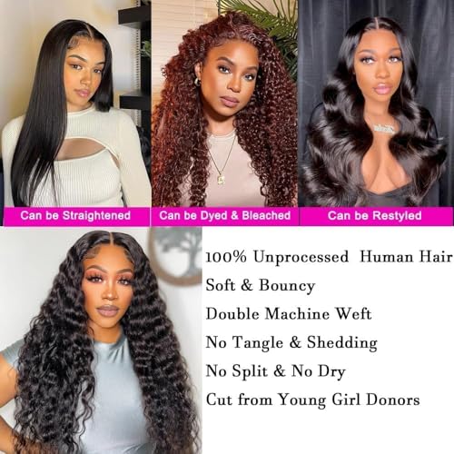 Water Wave Bundles Wet and Wavy Human Hair 3 Bundles for Black Women Curly Wave Human Hair 3 Bundles 20 20 20in