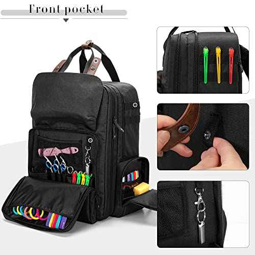 BAFASO Large Capacity Barber Case, Travel Hairdresser Bag Holds Various Hair Cutting Tools (Bag Only), Black