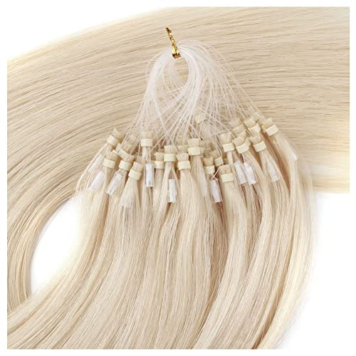 ABH AMAZINGBEAUTY Micro Loop Hair Extensions - 50G 50S Bonded, 20 Inches Platinum Blonde, Microlinks for Women - Human Hair