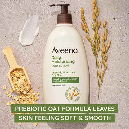 Aveeno Daily Moisturizing Body Lotion, Gentle Lotion Nourishes Dry Skin with Moisture, Sooth-ing Prebiotic Oat, Fragrance-Free, Non-Comedogenic, Travel-Size, 2.5 fl. oz, 3 Pack