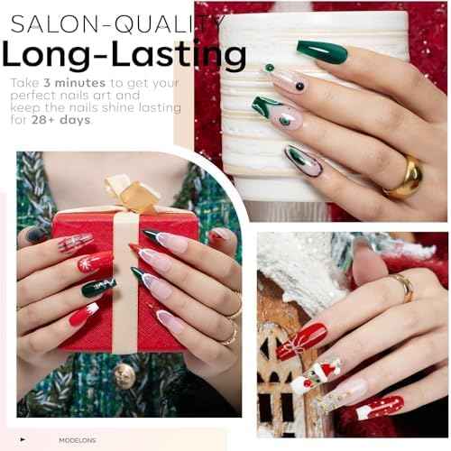 modelones 40 Pcs Gel Nail Polish Set, 36 Colors Winter Orange Yellow Red Nude Brown White Black Gel Nail Polish Kit with Base Coat& Matte Glitter Glossy Top Coat DIY LED Christmas Manicure Gift