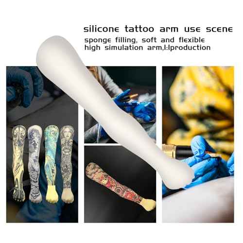 Tattoo Practice Arm, Realistic Fake Skin Waterproof for Tattoo Artists Display and Technique Improvement, Durable Model Arm for Training and Portfolio Showcase (WHITE)