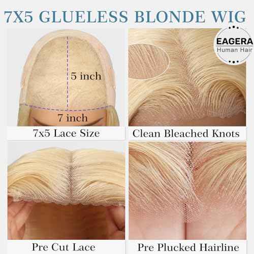 Blonde Bob Wig Human Hair 613 Bob Lace Front Wig Human Hair 13X6 Blonde lace Front Bob Wigs Pre Plucked 180% 18 inch