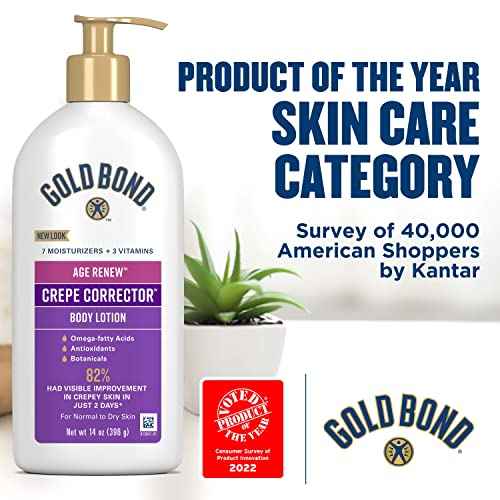 Gold Bond Age Renew Crepe Corrector Body & Face Lotion, Replenishing & Smoothing Formula, 14 oz., Packaging may vary