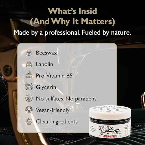 Styling Paste ? Medium Hold with Flexible Control and Natural Shine ? Enriched with Beeswax & Pro-Vitamin B5 ? 3.4 oz (1-pack, Tobacco Vanilla)
