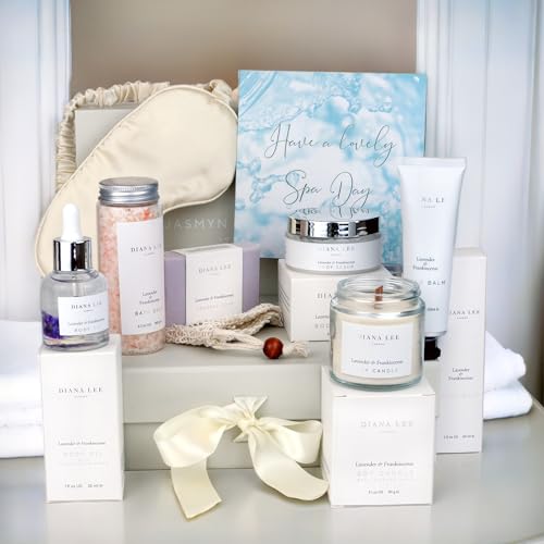 Jasmyn & Greene Luxury Spa Gift Basket for Women - 10 Relaxing Spa Birthday Gifts for Women with Lavender. Bridal Shower Gifts for Woman with Self Care Kit. Get Well Soon Package for Mother Sister.