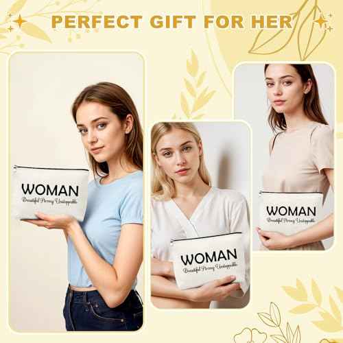 Women Empowerment Gift Makeup Bag Inspirational Gifts for Women Feminist Gift Cosmetic Bag Mental Health Gifts for Female Sister Friend Motivational Christmas Birthday Present Travel Pouch