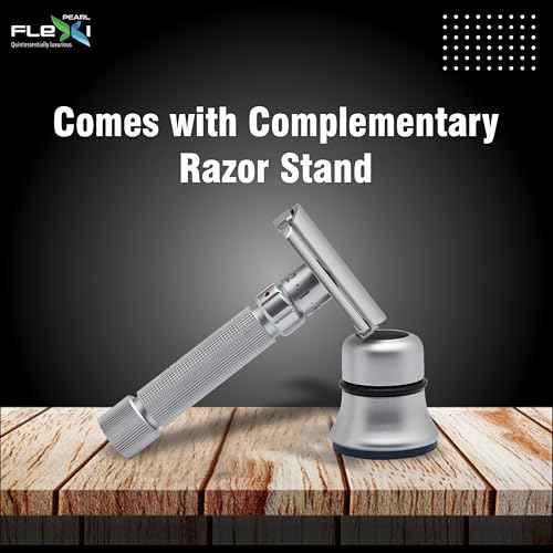 Pearl Flexi Adjustable Safety Razor Version V12 - Reusable Metal Razor made of 100% Brass | Eco Friendly Double Edge Razor for Men | Men's Shaving Razor for best Father's Day Gift