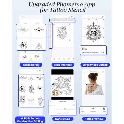 Phomemo TP83 Wireless Tattoo Stencil Printer, Upgraded Thermal Tattoo Printer Machine with 10pcs Transfer Paper, Bluetooth Tattoo Printer for Tattoo Artists & Beginners, Compatible with iPad Phone PC