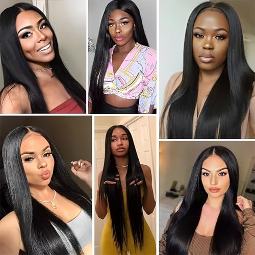 2 by 6 Kim K Glueless Wigs Human Hair Pre Plucked Easy Cut Middle Part Preference Human Hair wig 180% Wear and Go Wigs for Black Women (2¡¿6 black, 22 inch)