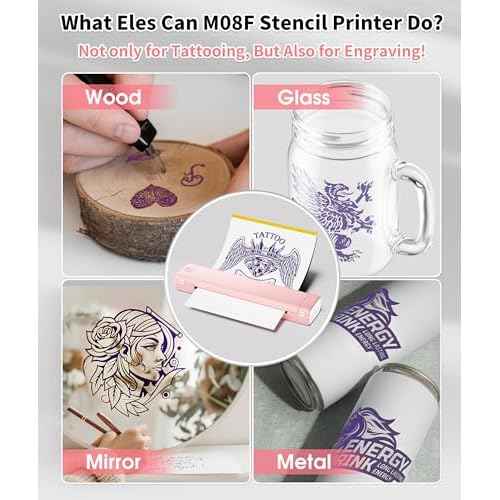 Phomemo M08F Bluetooth Tattoo Stencil Printer with Storage Case & 10pcs Tattoo Transfer Paper, Thermal Transfer Printer Machine for Artists & Beginners, Compatible with Tablet, Phone & Computer
