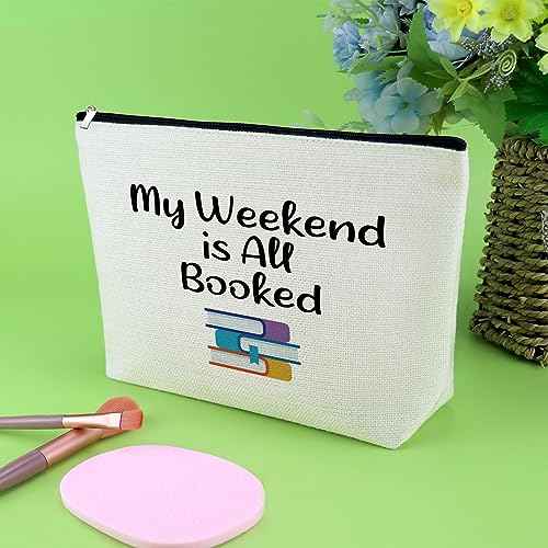 Book Lover Makeup Bag Bookworm Gifts Bookish Gifts for Book Lovers Cosmetic Bag Book Club Gift Ideas Reader Lover Gifts Bibliophile Gifts Book Nerd Gift Travel Cosmetic Pouch Christmas Birthday Gifts