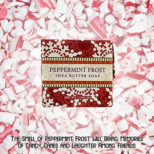 Christmas Soap Sampler- Set of 4 Scents- Mistletoe, Peppermint Frost, Winter Garden and Fresh Holly- Enriched with Shea Butter and Essential Oils- Ideal Basket Filler, Stocking Stuffer for Guests