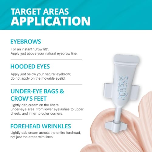 Instantly Ageless - Instant Face Lift Cream - Skin Care for Anti Aging face cream - Wrinkle Tightener - Instant Under Eye Bags Remover - Facelift in a Box of 25 Vials