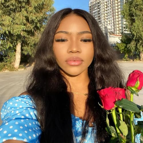 EMOL U Part Human Hair Wig Body Wave 20 Inches Upart Wig for Black Women Medium Length Brazilian Remy Human Hair Glueless Wigs Natural Black Breathable No Sew In Beginner Friendly