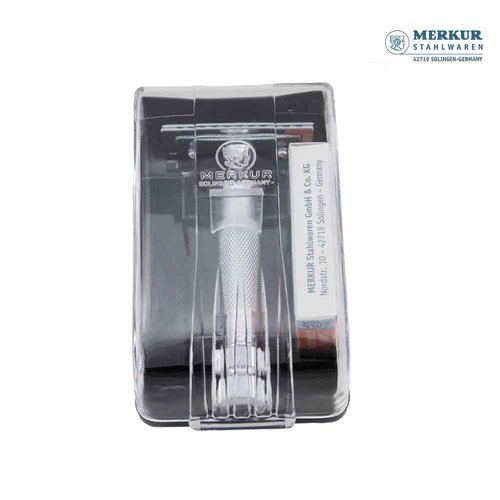 MERKUR 34C Short Handle Heavy Duty Classic Safety Razor Set with 10 Blades In A Box