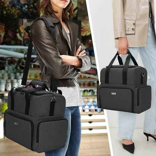 BAFASO Large Tattoo Case with 3 Inner Removable Pouches, Tattoo Travel Case for Large Tattoo Stencil Printer and Tattoo Supplies (Patented), Black