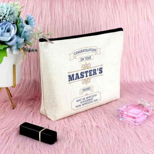 Sfodiary Masters Degree Graduation Gift Masters Degree Makeup Bag College University Graduation Gifts for Daughter Her Nurse Niece Friends Cosmetic Bag Zipper Travel Toiletry Pouch