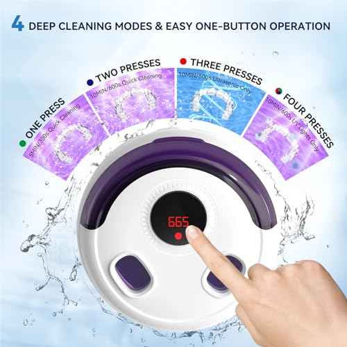 Dental Ultrasonic Retainer Cleaner Machine - Dental Cleaning Pod for Denture, Mouth Guard, Aligner, Night Guard