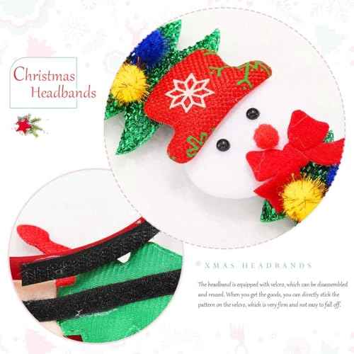 CAKURE Christmas Headband Xmas Hair Accessories Red Green Hair Hoop Holiday Party Headwear Decoration for Women and Girls