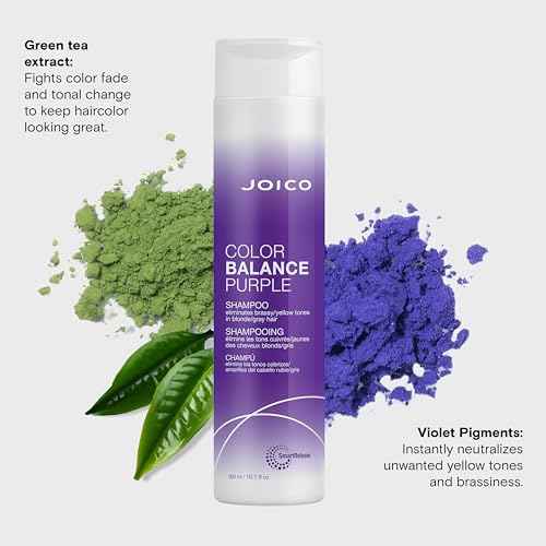 Joico Color Balance Purple Shampoo | For Cool Blonde or Gray Hair | Eliminate Brassy Yellow Tones | Boost Color Vibrancy & Shine | UV Protection | With Rosehip Oil & Green Tea Extract