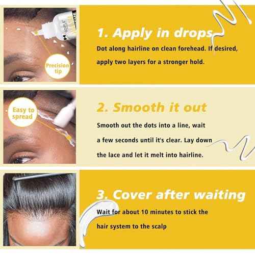 2 OZ Wig Glue for Lace Front Wigs, Waterproof Lace Hair Glue for Wigs, Fast Dry Lace Bond Strong Hold Transparent Laces Adhesive for Hair Replacement (60ML)