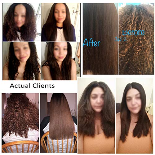 Brazilian Keratin Hair Blowout Treatment Express Formula 300ml Bottle Includes 120ml Clarifying Shampoo and Brush/Comb