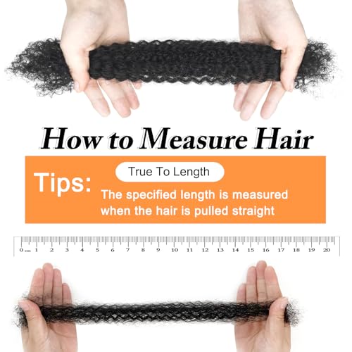 Afro Kinkys Bulk Human Hair For Twist 20 Inch Kinky Curly Human Hair Natural Black For Mini Twists Micro Locs Dreadlock Extensions(20inch 2 Bundles, 1B)