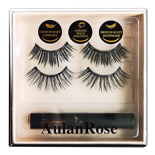 Magnetic Eyelashes - Long Magnetic Lashes with Eyeliner, 60 Wears Reusable Full Volume Faux Mink Lashes, Dramatic, Round,Cruelty-Free & Vega