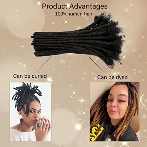 0.8cm Width 12 Inch 30 Strands 100% Human Hair Dreadlock Extensions for Men/Women/Kids 0.8cm Width Full Hand-made Permanent Dread Loc Extensions Human Hair Can be Dyed and Bleached