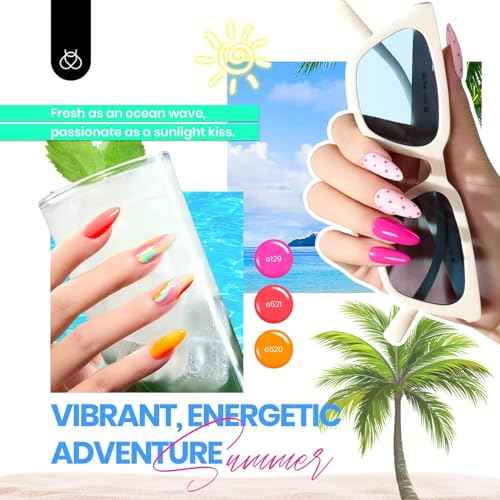 beetles Gel Polish Vivid Seasons, Fall Gel Nail Polish Set, 36 Colors Yellow Burgundy Purple Pink Jelly Shades, 45pcs with Base & Top Coat, UV LED Soak Off DIY Salon Set, Gift for Women & Girls