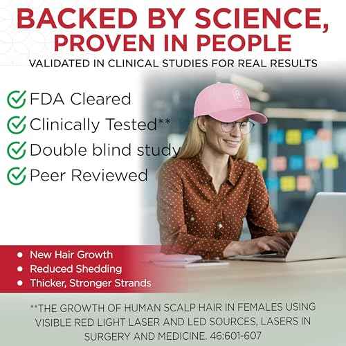 Red Light Therapy Hair Growth Cap ? FDA Cleared Laser Treatment for Hair Regrowth and Reduced Shedding ? LED & Laser Red Light Therapy Clinically Proven in Double-Blind Studies - Pink