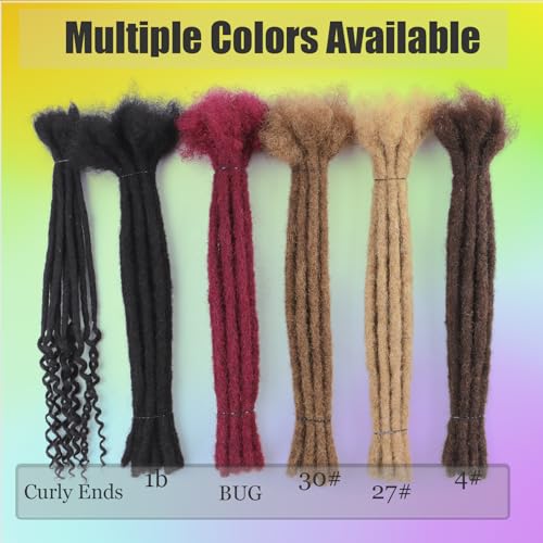 14 Inch Honey Blonde Loc Extensions Human Hair 30 Strands 0.6cm Dreadlock Human Hair Dread Locks Extensions for Men/Women/Kids 27#