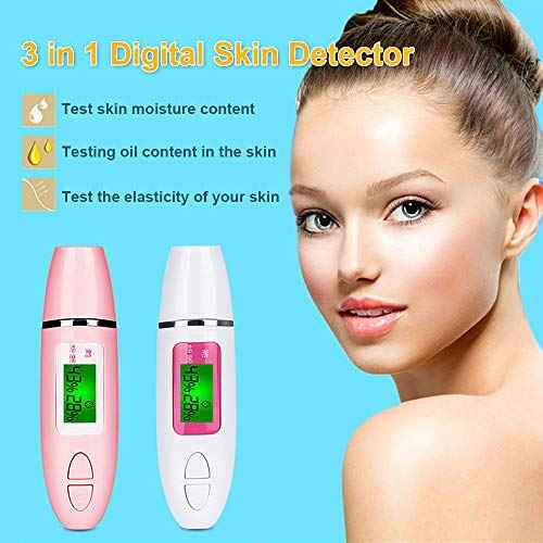Portable Skin Analyzer Digital Skin Detector Pen with LCD Screen Water Oil Tester Moisture Analysis Machine for Beauty Salon Spa Home Travelling Gift Girls Women