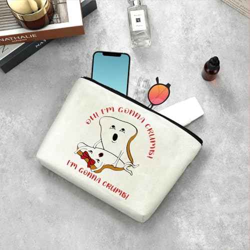 White Elephant Gag Gift for Her Girlfriend Wife from Husband Boyfriend Lover Gift Cosmetic Bag Oh! I'm Gonna Crumb Funny Romantic Gift for Women for Christmas Valentine's Day Anniversary Birthday