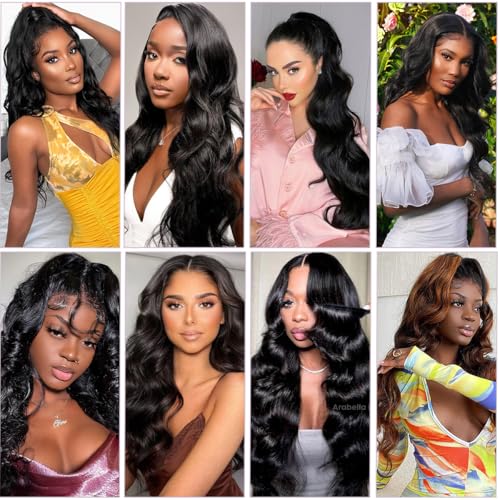 Human Hair Bundles Body Wave Bundles Human Hair 12A Grade 100% Unprocessed Brazilian Virgin Hair 3 Bundles Human Hair Extensions for Black Women Natural Color 18 18 18 Inch