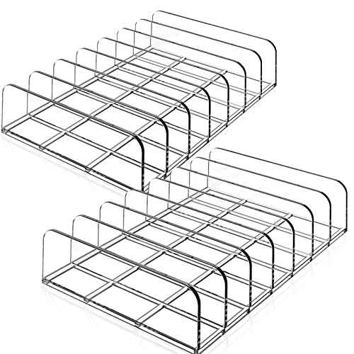 2 Pack Acrylic Makeup Palette Organizer,7 Spaces Plastic Makeup Holder Organizer,Accessories Storage Organizer for Eyeshadow Palettes,Contour Kits,Blush,Clear