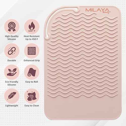 Heat Resistant Mat - Curling Iron Holder - Straightener pad - Flat Iron Holder - Silicone Mat for Hair Tools - Hot Tool Mat - Salon Tools - Hot Iron Holster - Vanity Mat - Vanity Accessories for Women